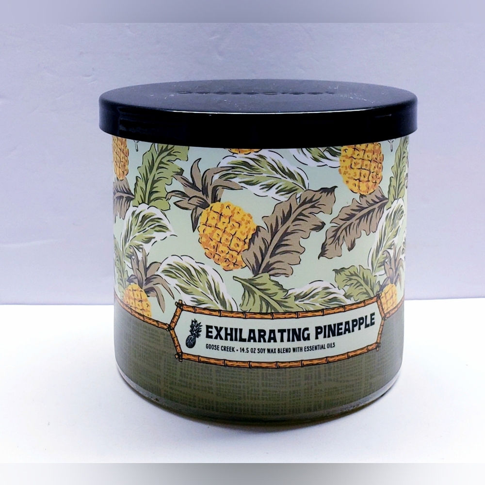 Goose Creek EXHILARATING PINEAPPLE Large 3-Wick Scented Candle, 14.5 oz
